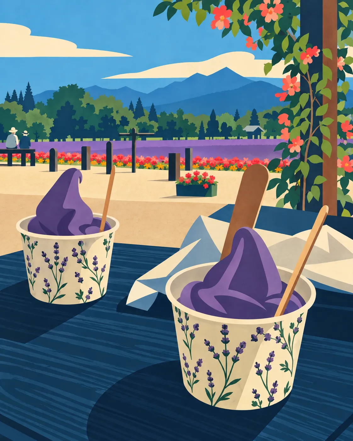 Lavender ice cream at Farm Tomita.