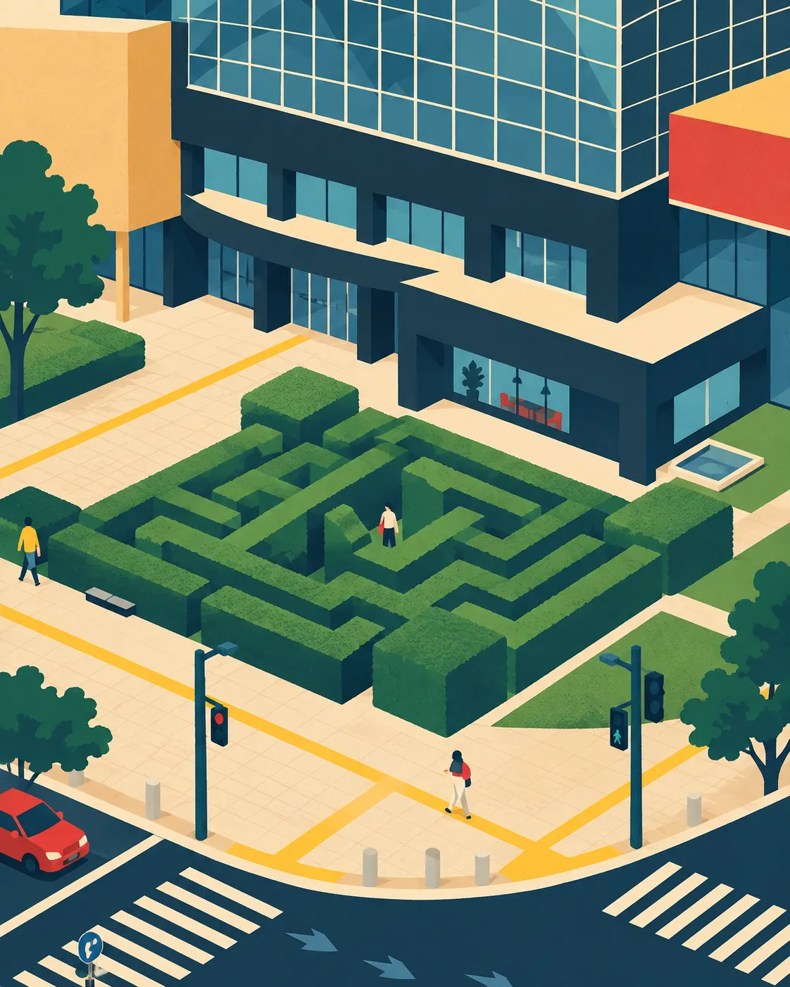 The hedge maze we could see from the hotel.